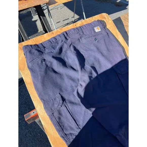 Carhartt Flame Resistant NFPA 2112 Navy Blue Cargo Men's Size 38x34 FR Work Y2K - Picture 12 of 12